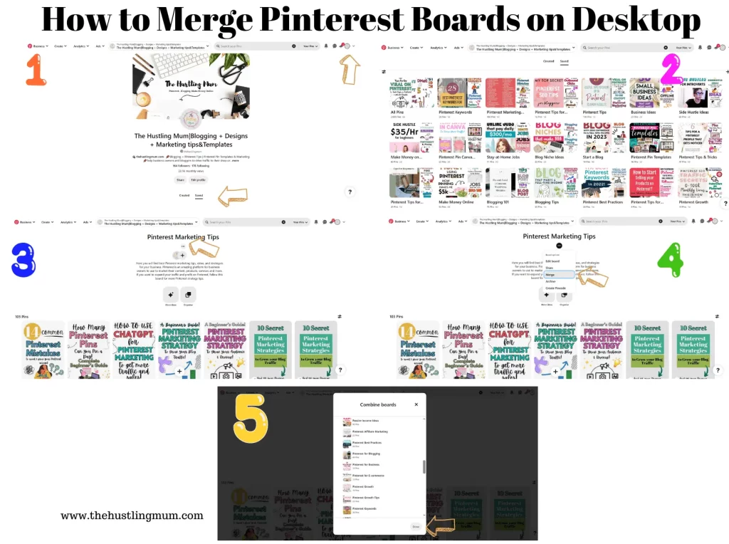 how to merge Pinterest boards on desktop