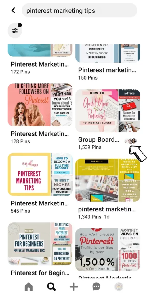 pinterest group boards on mobile