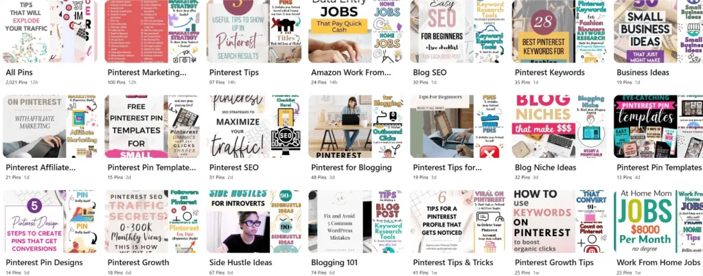 create boards on Pinterest