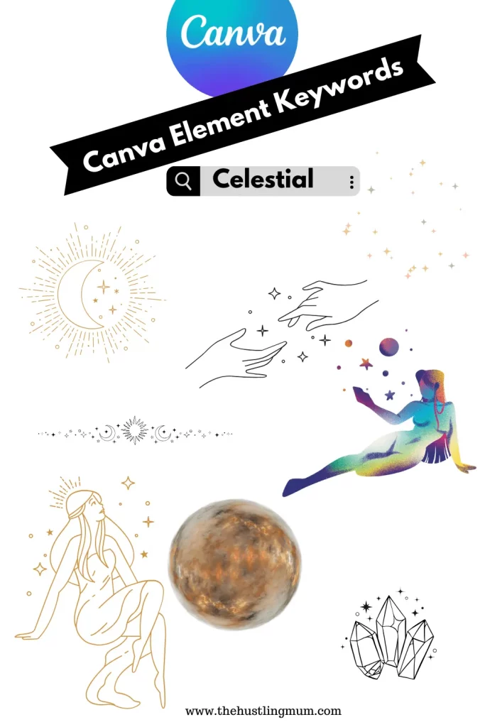 celestial Canva elements