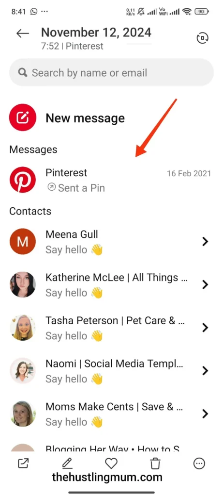 pinterest message hidden