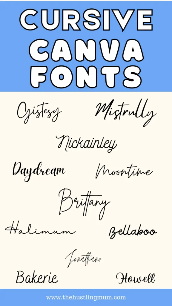 cursive canva fonts