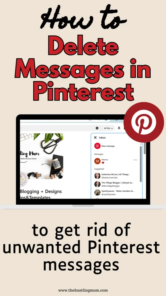 delete messages on Pinterest on desktop