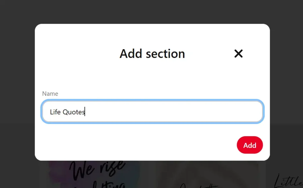 add a section name