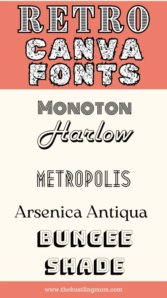 canva retro fonts combinations