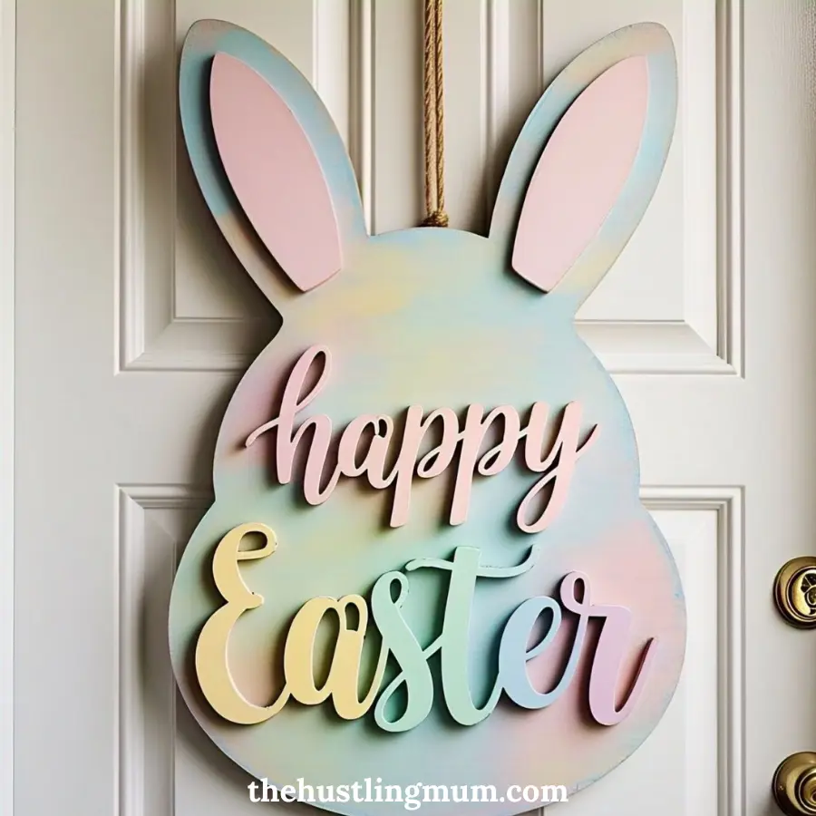 happy easter door sign