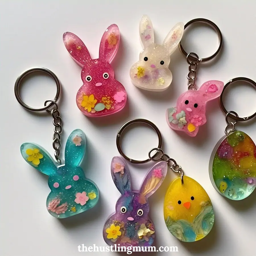 easter resin keychains