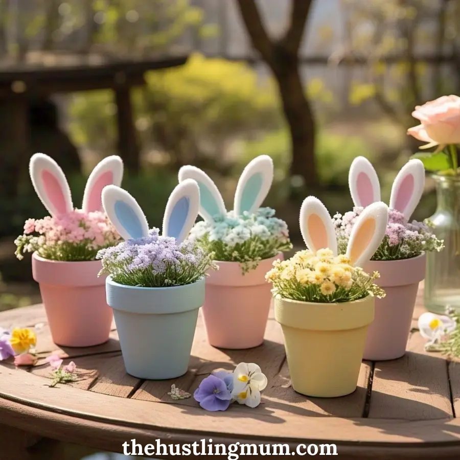 easter inspired flower pots