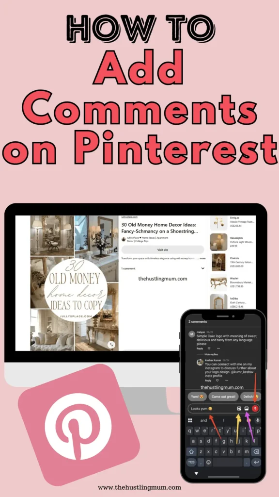 how to add comments on Pinterest