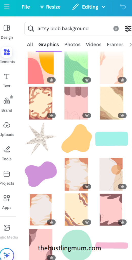 canva element codes for background