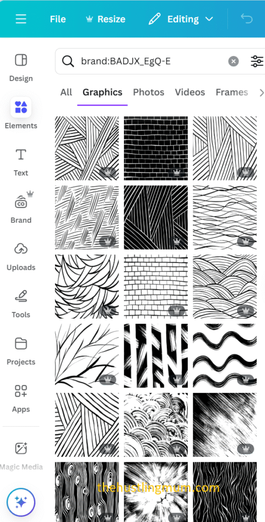 canva element keywords for background