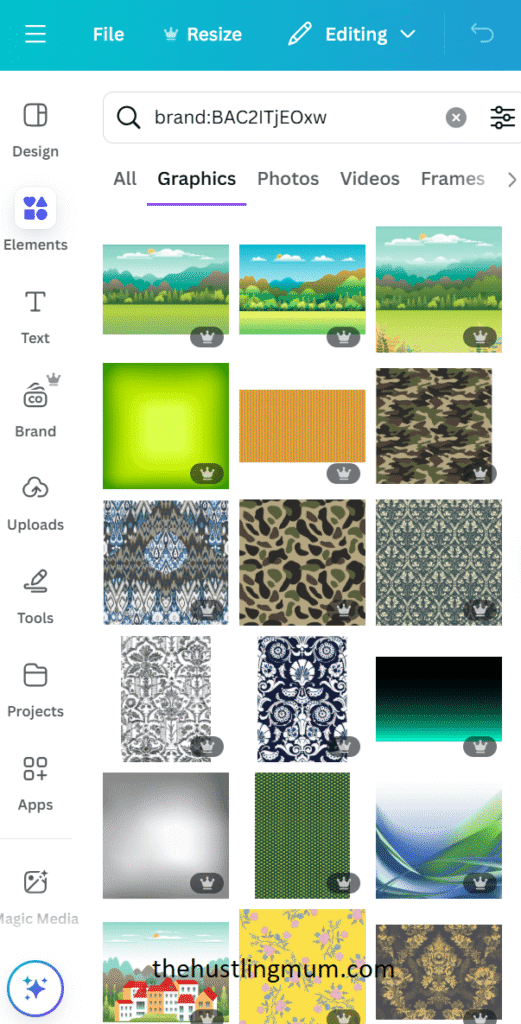 canva element keywords for background