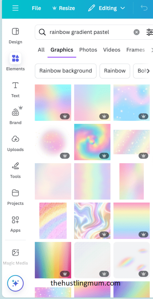 canva element keywords for background