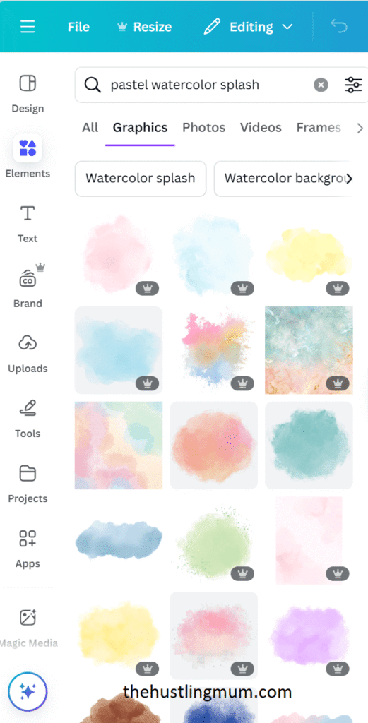 canva element keywords for background
