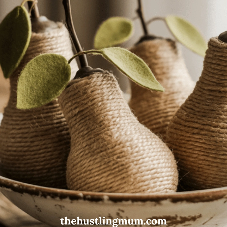 twine wrapped pear