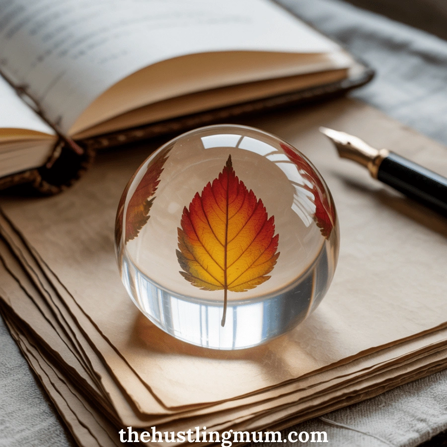 resin leaf paper weight