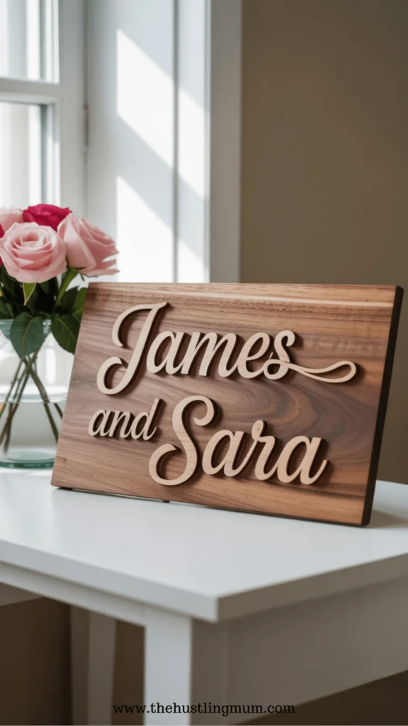 wooden name plaques