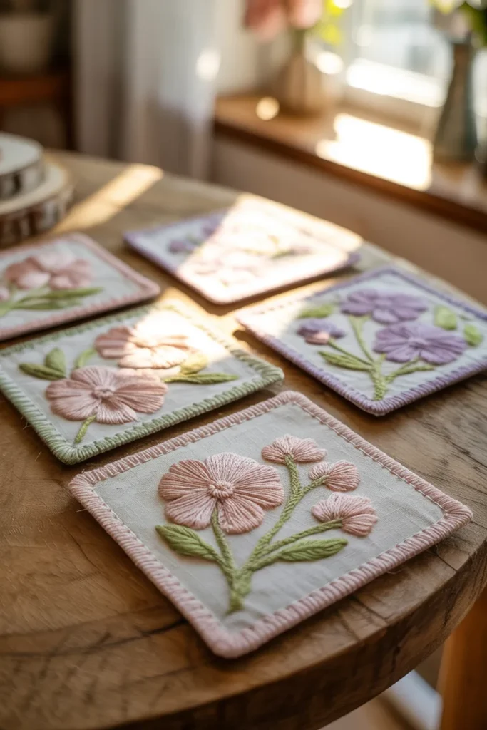 floral coasters