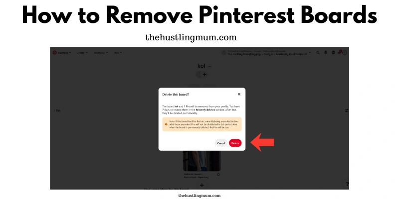 how to remove Pinterest boards