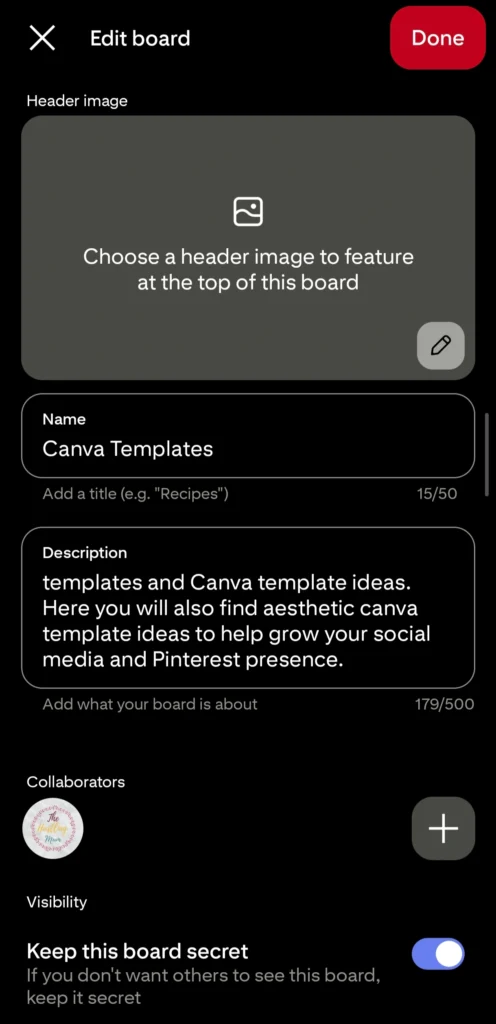 press done to make it private