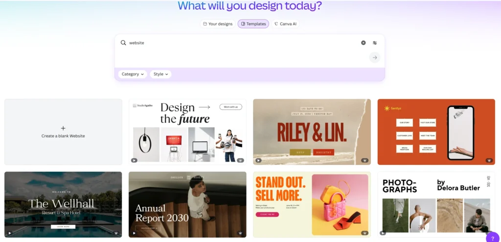 make website on canva