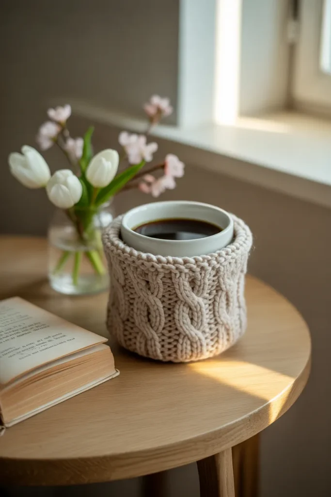 knitted cup cozy