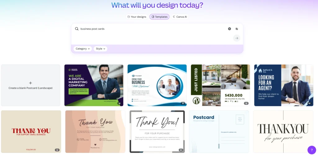 make business postcards