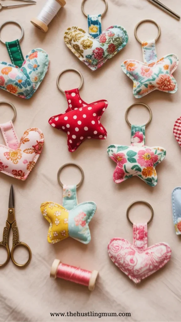 FABRIC SCRAP KEYCHAINS