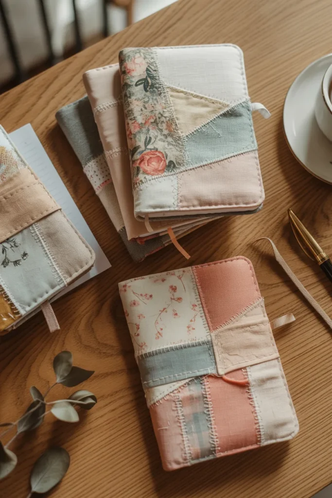 fabric scrap bookcovers