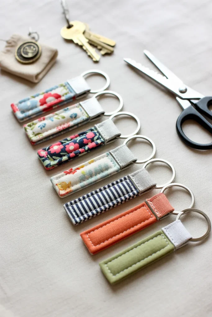 fabric scrap key fobs