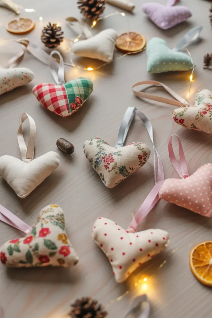 fabric scrap ornaments