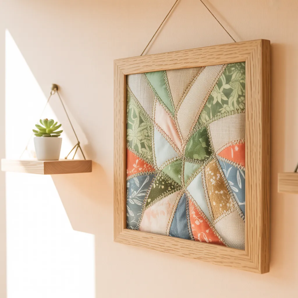 fabric scrap wall art