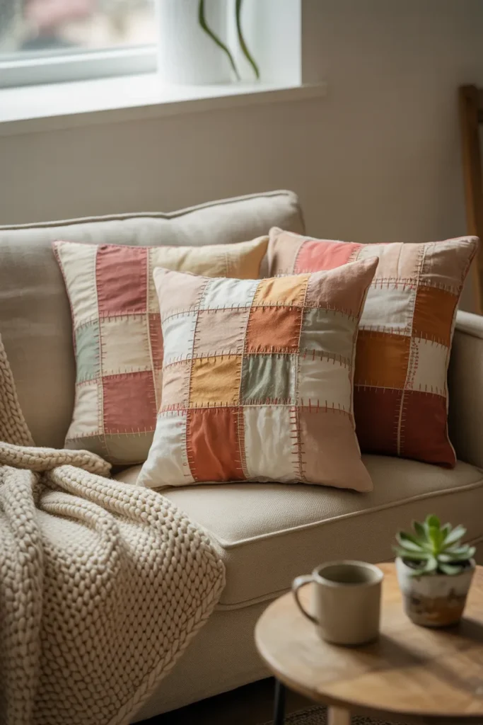 scrap fabric pillow covers