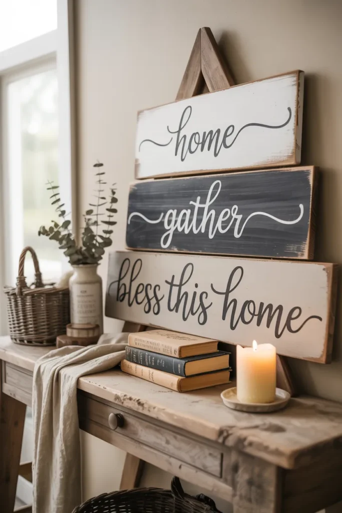 farmhouse rustic wooden signs