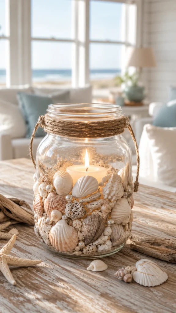 SEASHELL CRAFT IDEAS MASON JAR