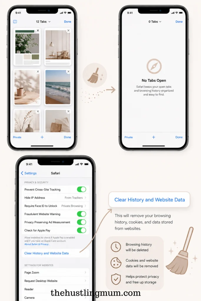 clear safari browsing data