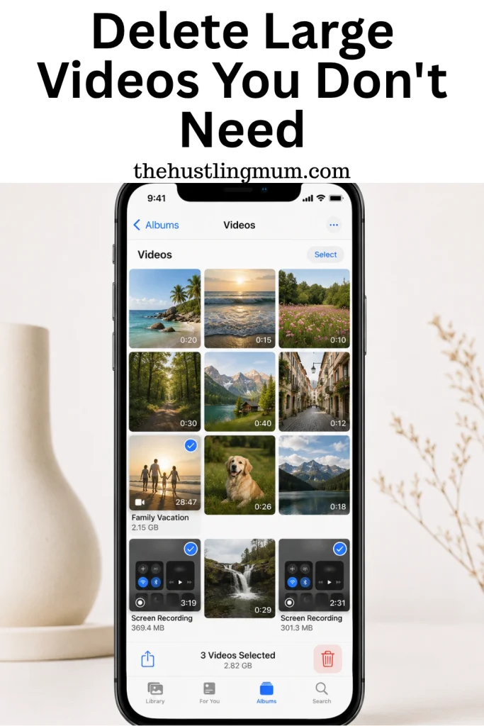 delete large videos you don't need