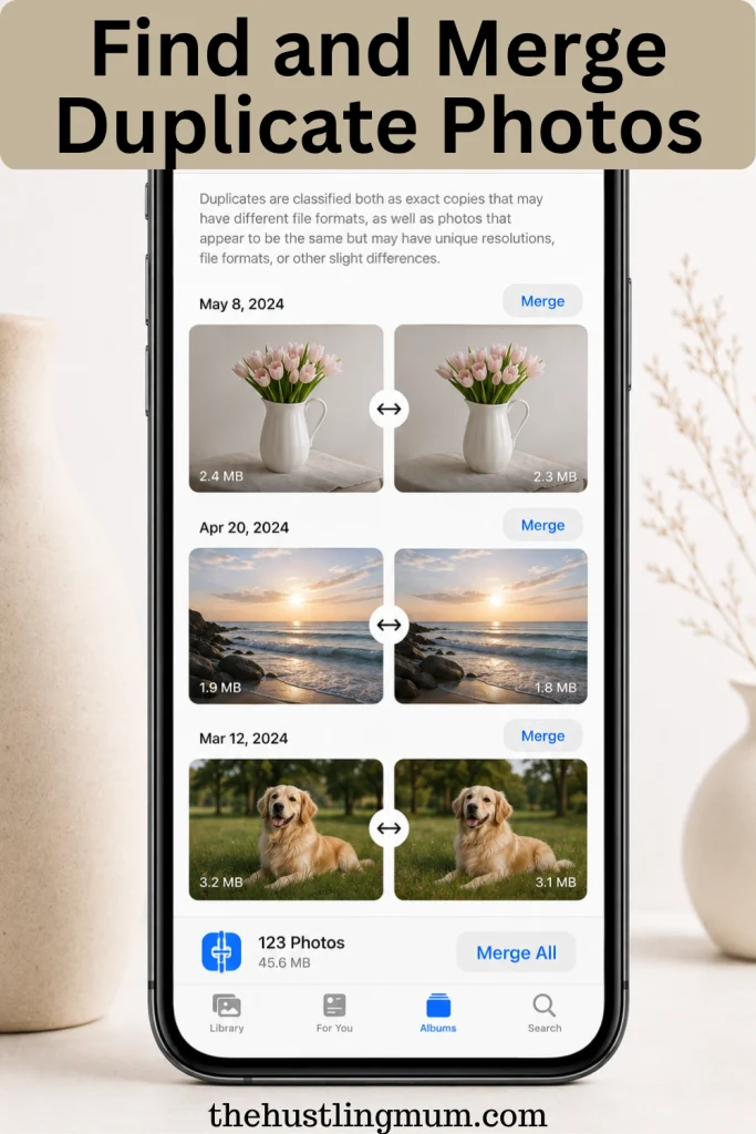 find and merge duplicate photos