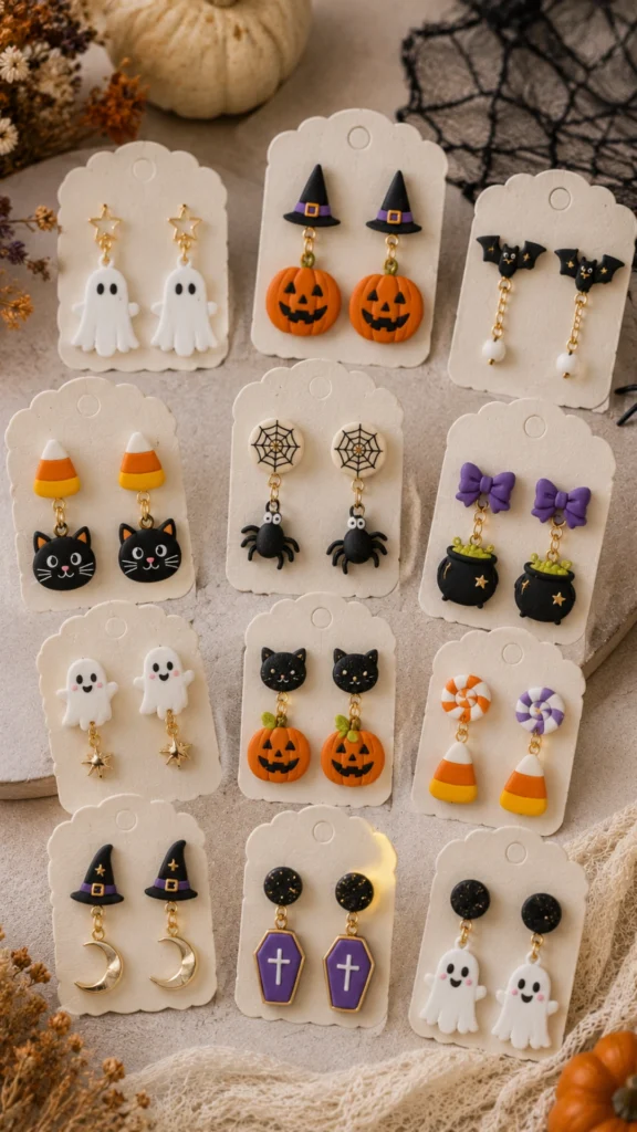 Halloween polymer earrings