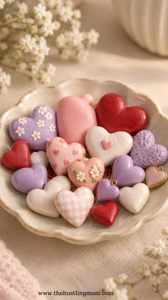 mini clay hearts
