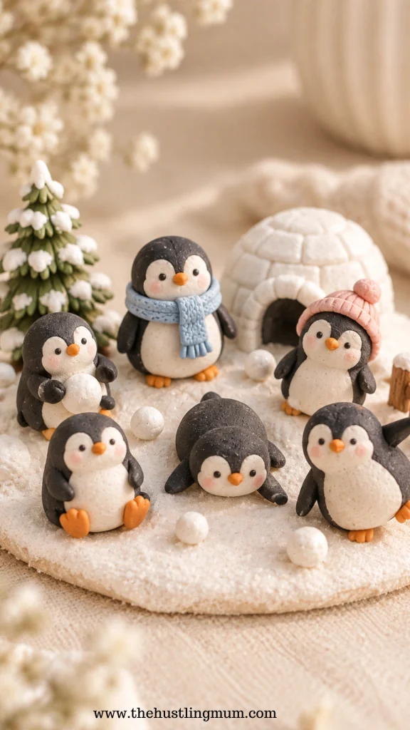 mini clay penguins