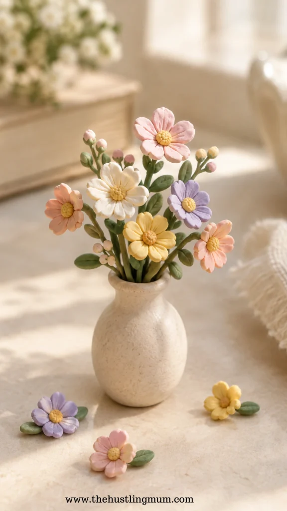 mini clay flowers