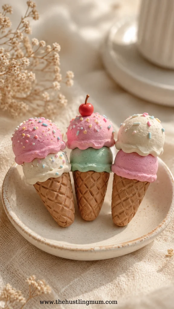 mini clay ice cream cones