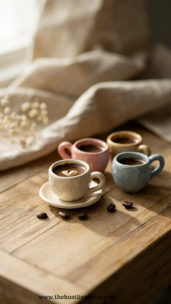 mini clay coffee cups